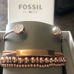 Fossil rose gold 3 bracelets